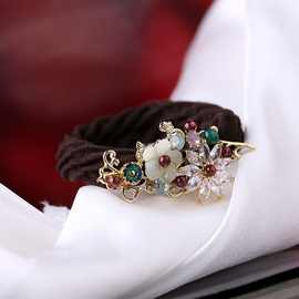 简约森系扎马尾发圈女韩版个性头饰弹力头绳粗橡皮筋头花发绳皮套