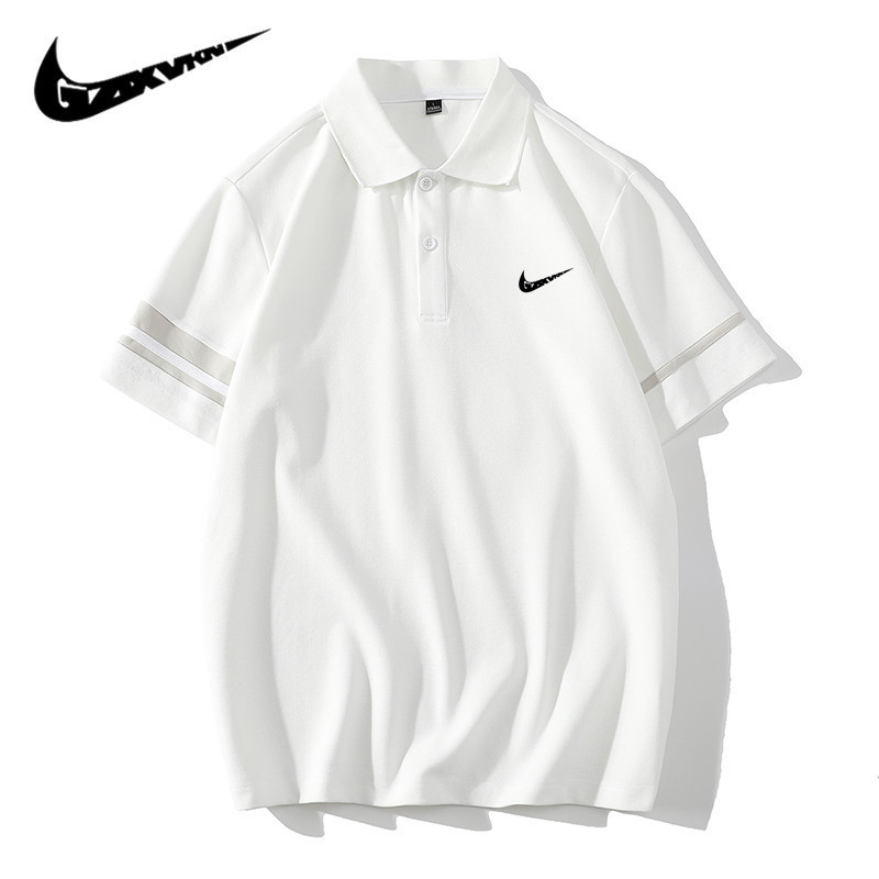 Men's 2024 Summer Short-sleeved T-shirt Men's New Casual Simple Sports Round Neck All-match Couple Business Polo Shirt T