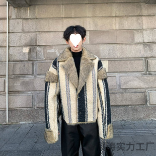 Winter Heavy High-end Double-sided Wool Coat Men's Imitation Mink Fur Fashionable Thickened Lambswool Coat Trendy
