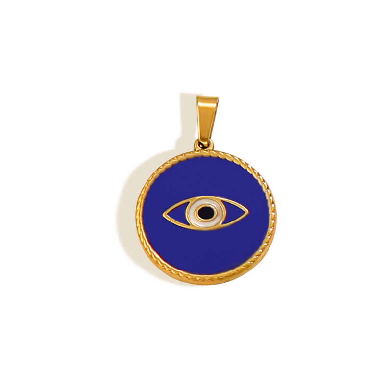7g Weight Pendant Jewelry Making Type Real Gold Plated Plating Material 1 Piece Quantity Holiday, Daily Occasion 304 Stainless Steel Material Devil's Eye Pattern Unisex Gender Vintage Style, Classic Style Style Waterproof Non Tarnish, Plating Craft Real Gold Plated Devil's Eye 304 Stainless Steel Vintage Style Classic Style Waterproof Non Tarnish 12