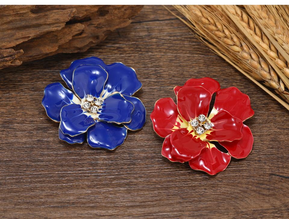 Elegant Flower Alloy Enamel Artificial Gemstones Unisex Brooches display picture 9