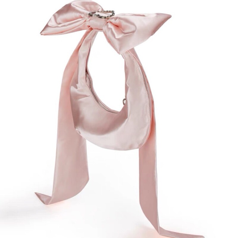 ins little red book Same style bag three-dimensional bow underarm bag love Diamond-embedded soft girl bag Barbie pink girl bag shoulder ins little red book Same style bag three-dimensional bow underarm bag love Diamond-embedded soft girl bag Barbie pink girl bag shoulder