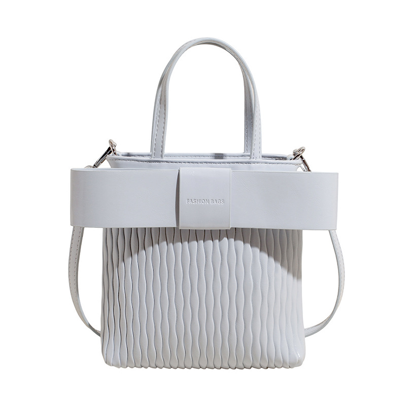 Bolso de moda coreano 2025 verano nuevo bolso femenino lazo princesa bandolera bolso bandolera corrugado fresco