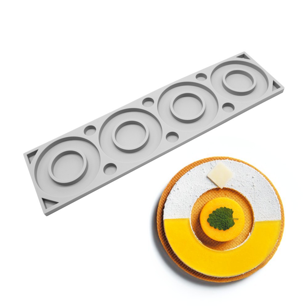 Nueva multi-articulación triángulo redondo repelente de mosquitos incienso fondant encaje almohadilla molecular francés punto occidental decoración molde de silicona