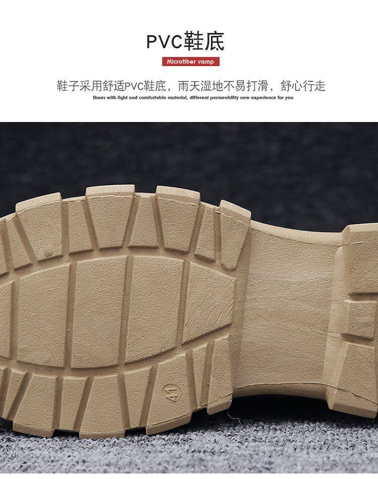 Giày bốt Martin nam cổ thấp lót lông giữ ấm, đế cao su chống trượt — DZ041-bông màu xám, DZ041-bông đen, DZ041-vải kaki cotton chi tiết 7