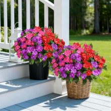 跨境亚马逊仿真花凤仙花绢花花束排花园林景观家居摆件家居装扮