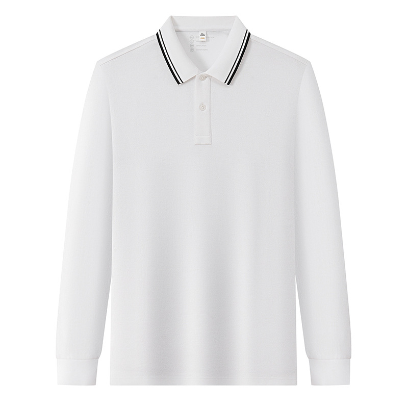 Trajes de trabajo casuales camisas publicitarias personalizadas camisetas de polo blancas de manga larga para hombres