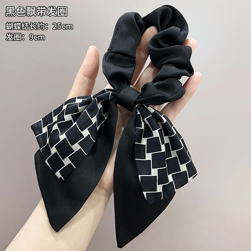 4#검은 리본 머리끈