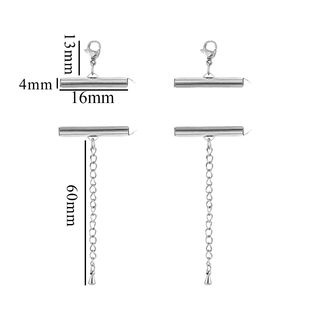 Tubo de cadena de perlas de acero inoxidable conjunto de collar de pulsera moda universal tubo hueco de ranura única tubo deslizante hebilla diy accesorios de joyería image 11