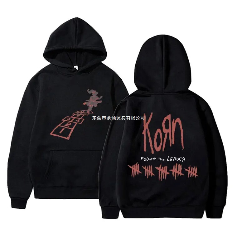 Vintage Cohen Rock Band Follow the Leader Sweatshirt Autumn Winter Unisex Wool Cotton Sweatshirt Men's Gothic Oversized