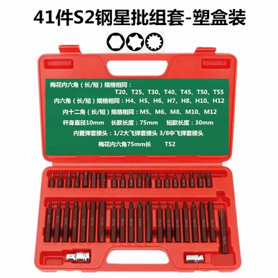 40-Piece Set of Star Bits, Mühərrik tənzimləmə alətləri - 41-piece-s2-steel-star-batch-set