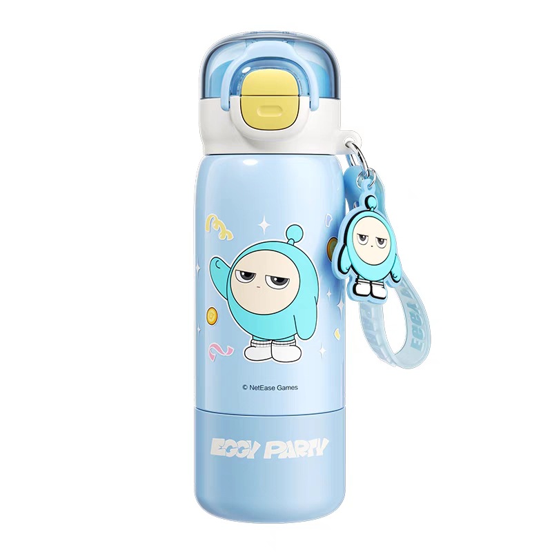 Taza termo para niños de la fiesta del huevo, taza de agua fría de verano para niños y estudiantes de primaria, taza de paja de tres bebidas