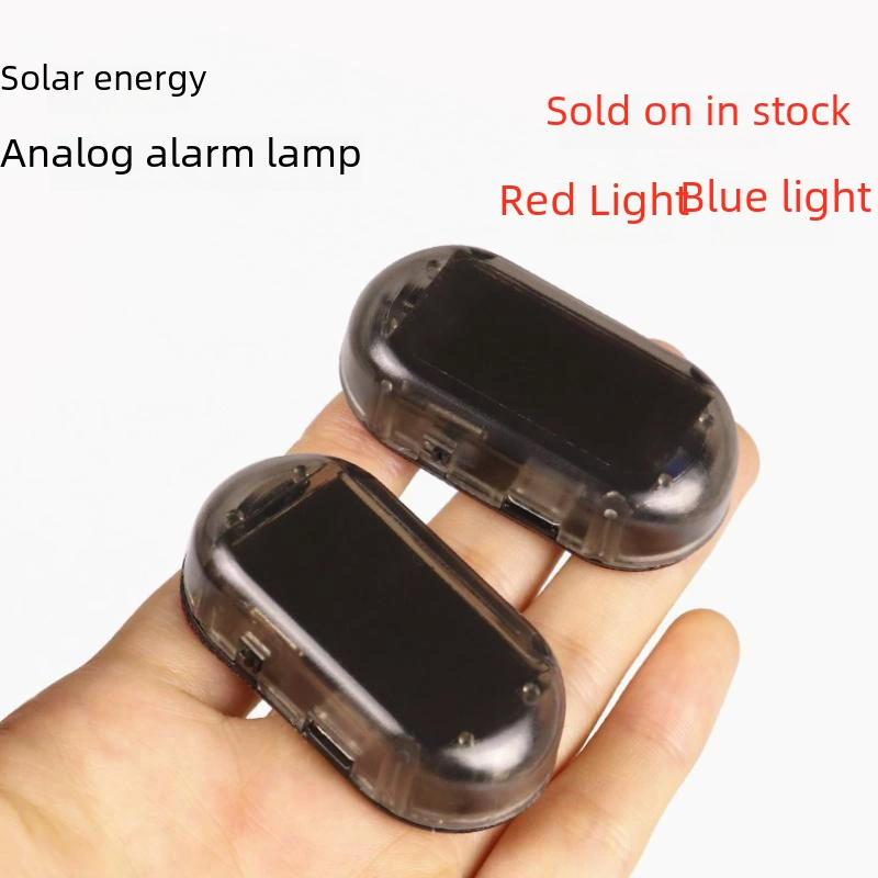 Blue LED indicator lamp solar-powered, decorations, anti-theft