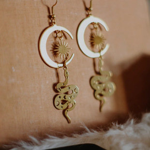 �羳���Q���R�dDainty Sun Hoop Serpent Dangle���h�S��ֱ��