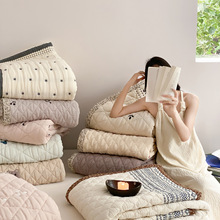 韩国全棉十层纱布四季被免被套可机洗春秋被软糯亲肤裸睡棉纱冬被