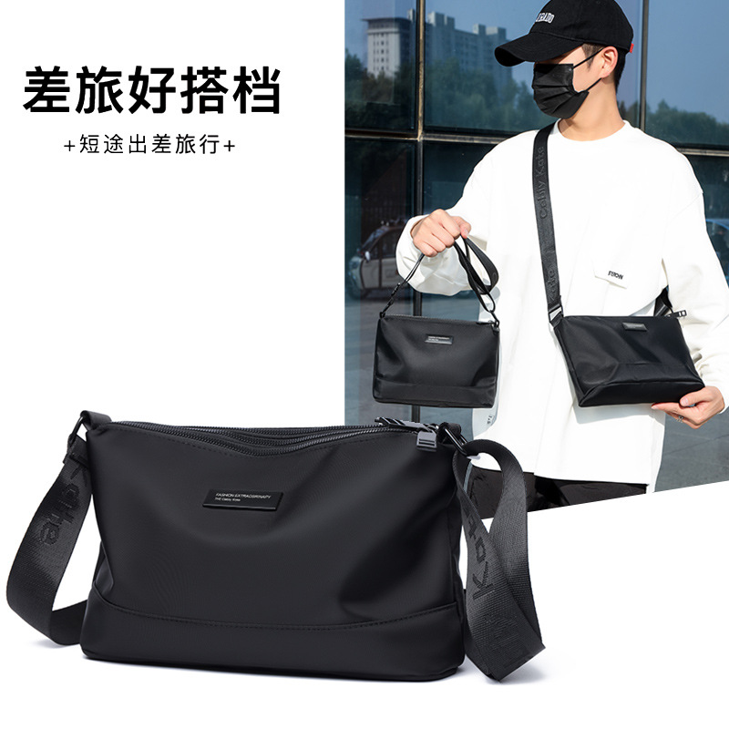 欧美跨境风男士大小号单肩包男三层轻便斜挎包男手机包小背包批发