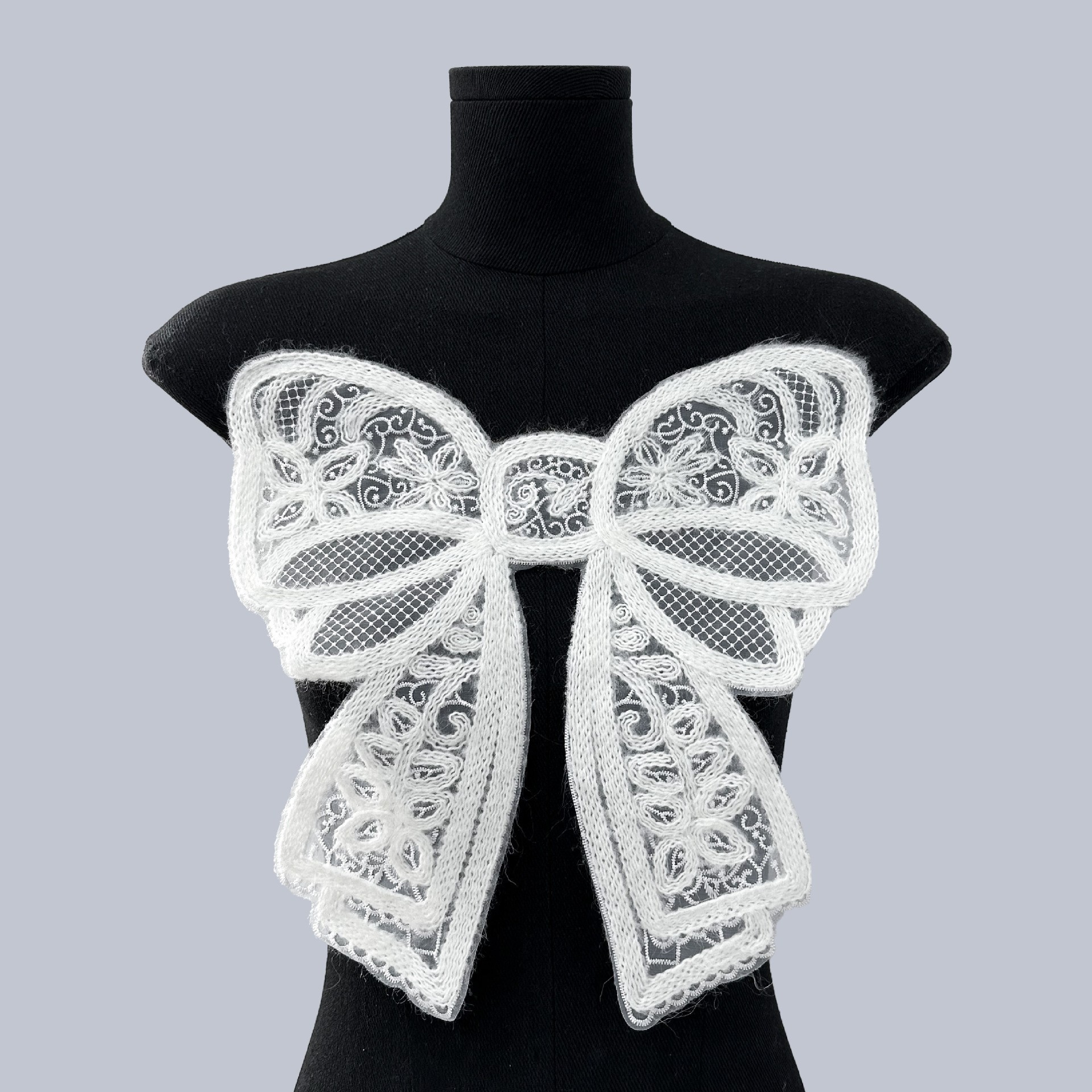 Venta caliente encaje lana bordado arco grande apliques de cuentas bordado DIY decorativo parche tela pegatinas ventas directas de la fábrica image 2