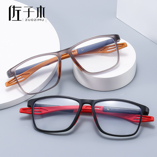 Sakomu's new fashionable large-frame sports frame optical mirrors anti-blue light flat light unisex reading glasses