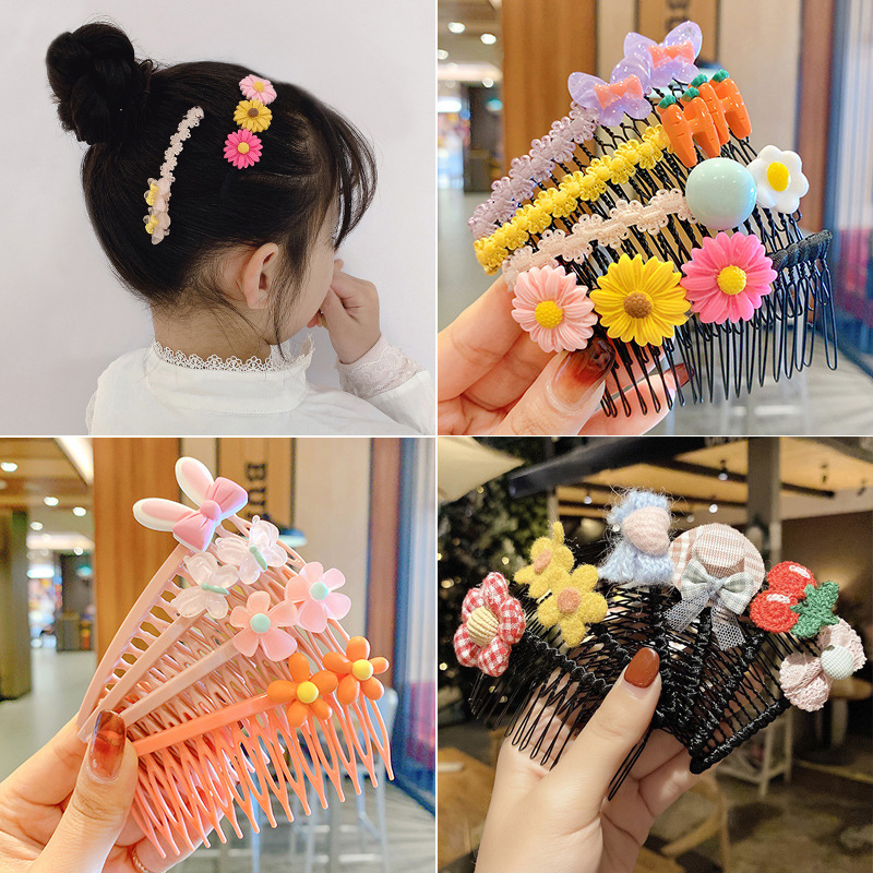 Girl Liu Hai hair comb child card combing hair anti-slip finishing hair accessories cute princess hairpin girl big children