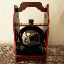 厂家供应客家月子米酒包装 红色白酒酒架 单支松木镂空木制