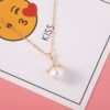 Retro women's necklace, universal pendant from pearl, accessory, simple and elegant design, light luxury style, does not fade