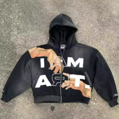 国境を越えたアメリカのレトロなガーディアンはゆったりしているTAM ARTの小さなジャケットの外にごろつきのハンサムな帽子の上着を着ている