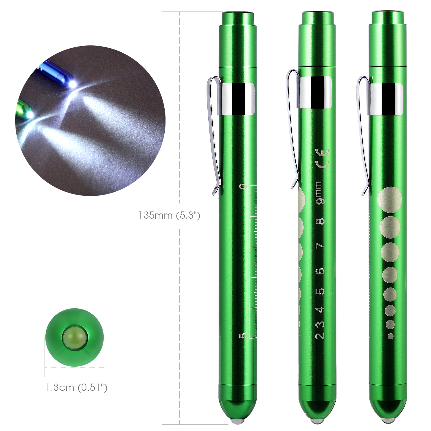 Lámpara de lápiz de pupila Lámpara de observación de médico Lámpara oral Lámpara de lápiz LED Mini linterna doméstica Luz blanca Luz amarilla