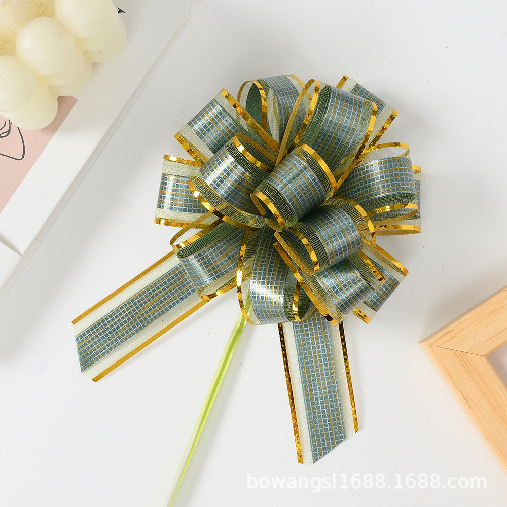 Decoración de regalo de Navidad Año Nuevo caja de regalo embalaje perezoso cinta dibujo flor 30 corteza patrón redondo 8-Sección bola flor