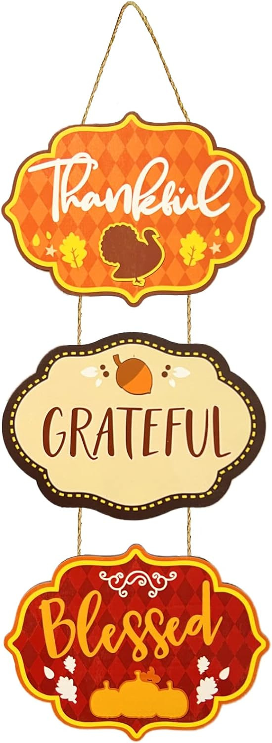 Tema de Acción de Gracias transfronteriza decoración de la puerta del patio listado THANKGIVEGRATEFUL BLE