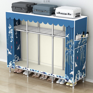 Alloy Steel Joint Wardrobe Thickened and Reinforced Assembled Steel Frame Modern Simple Large Capacity All-Steel Frame Storage Cloth Wardrobe