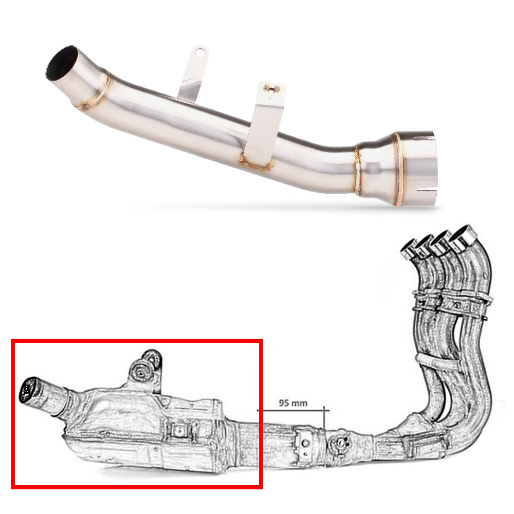 Suitable for Suzuki Gsx S1000 Modified Middle Exhaust Stainless Steel Drum Removal Straight-Through Exhaust Pipe