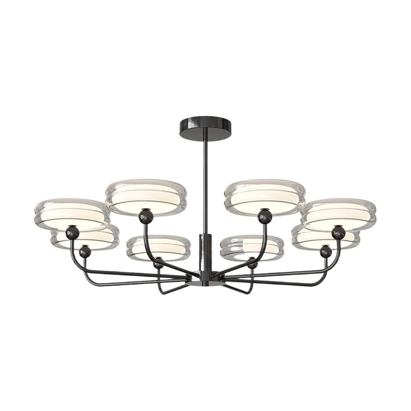 Lámpara de sala de estar, lámpara de araña de rama, lámpara principal de sala, lámpara de protección ocular LED de espectro completo de estilo crema simple moderna