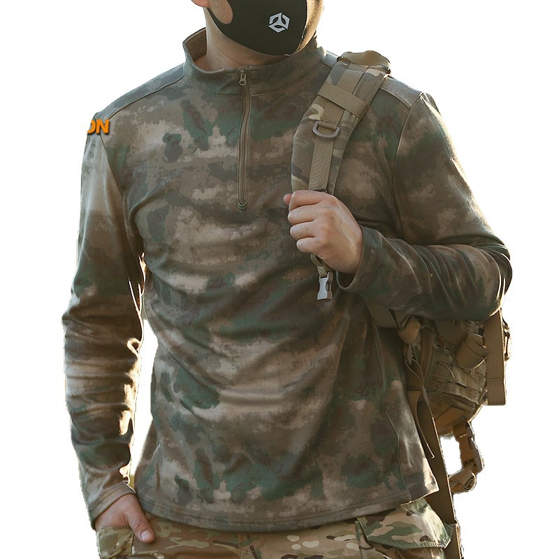 Angken invierno táctico al aire libre ropa de rana de terciopelo para hombres con chaqueta de terciopelo caliente de cuello de terciopelo de manga larga abrigo casual