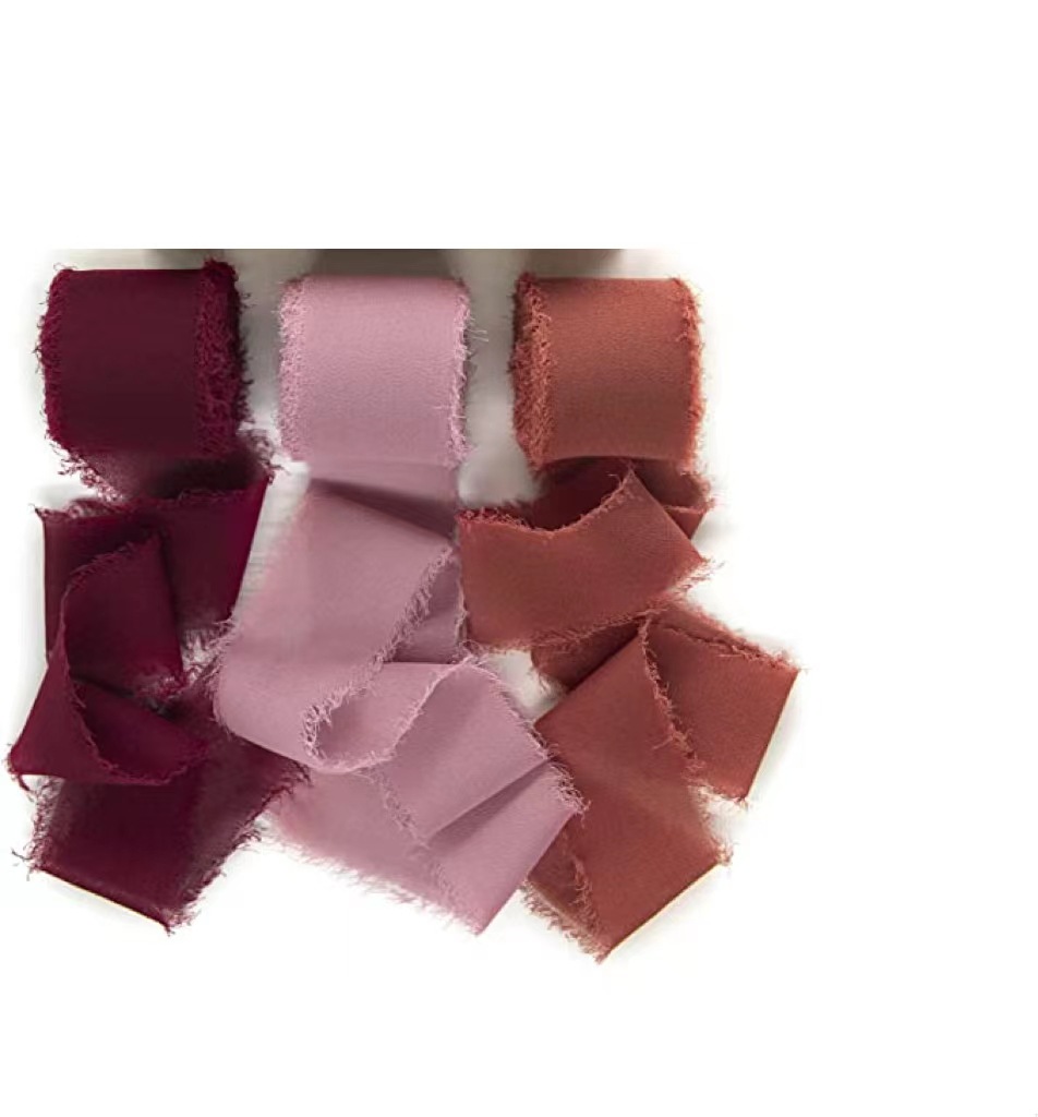 INS deshilachado gasa cinta ramo de la boda borla cinta arco decoración hilo de nieve tira de tela de seda