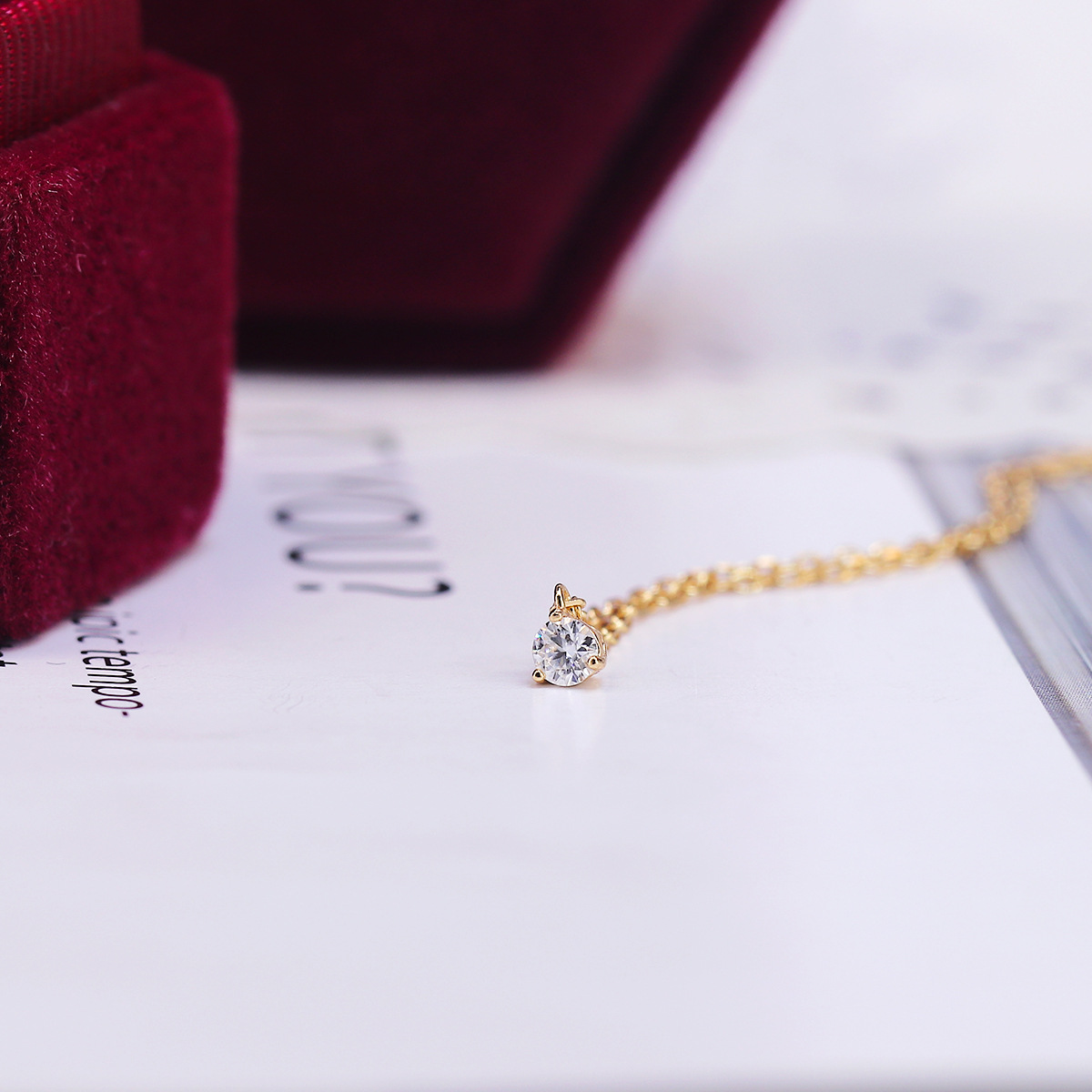 Geometric Pattern 925 Sterling Silver Moissanite Cable Chain Geometric Pendant Necklace