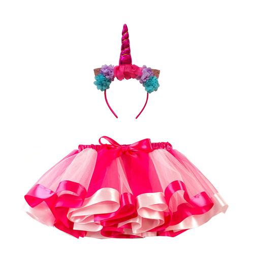 Cross-border girls' tutu skirt with hair accessories, children's skirt, European and American children's clothing tutu princess skirt wholesale