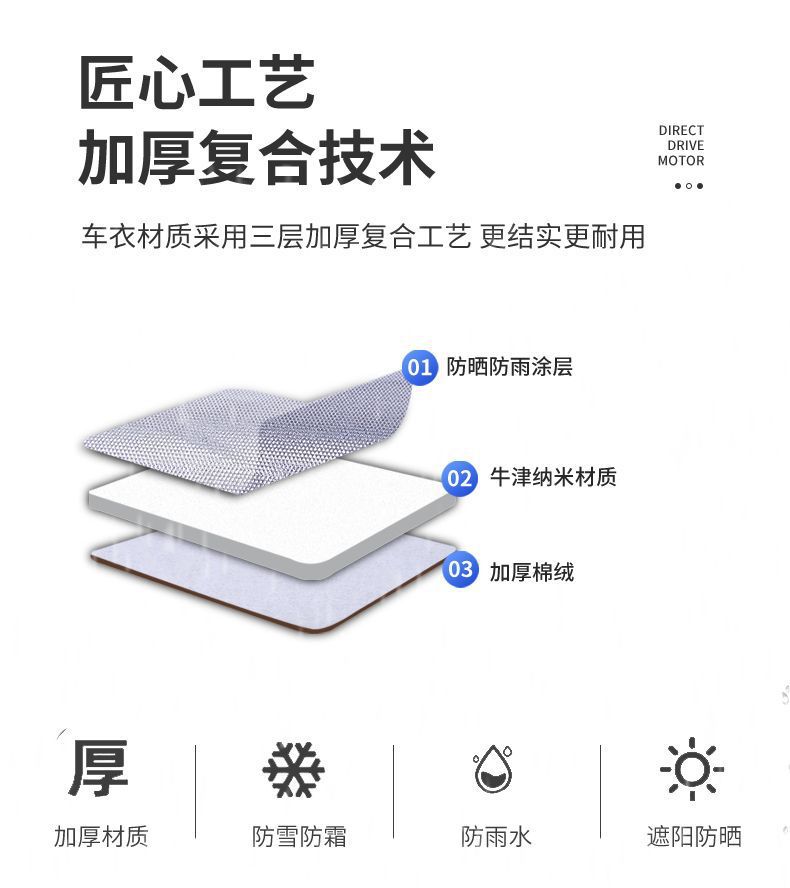 Motorcycle Cover, Bicycle Cover, Electric Vehicle Cover, Universal Car Cover for All Seasons, Full Vehicle Cover, Rainproof, Sunproof, Thickened, Wholesale