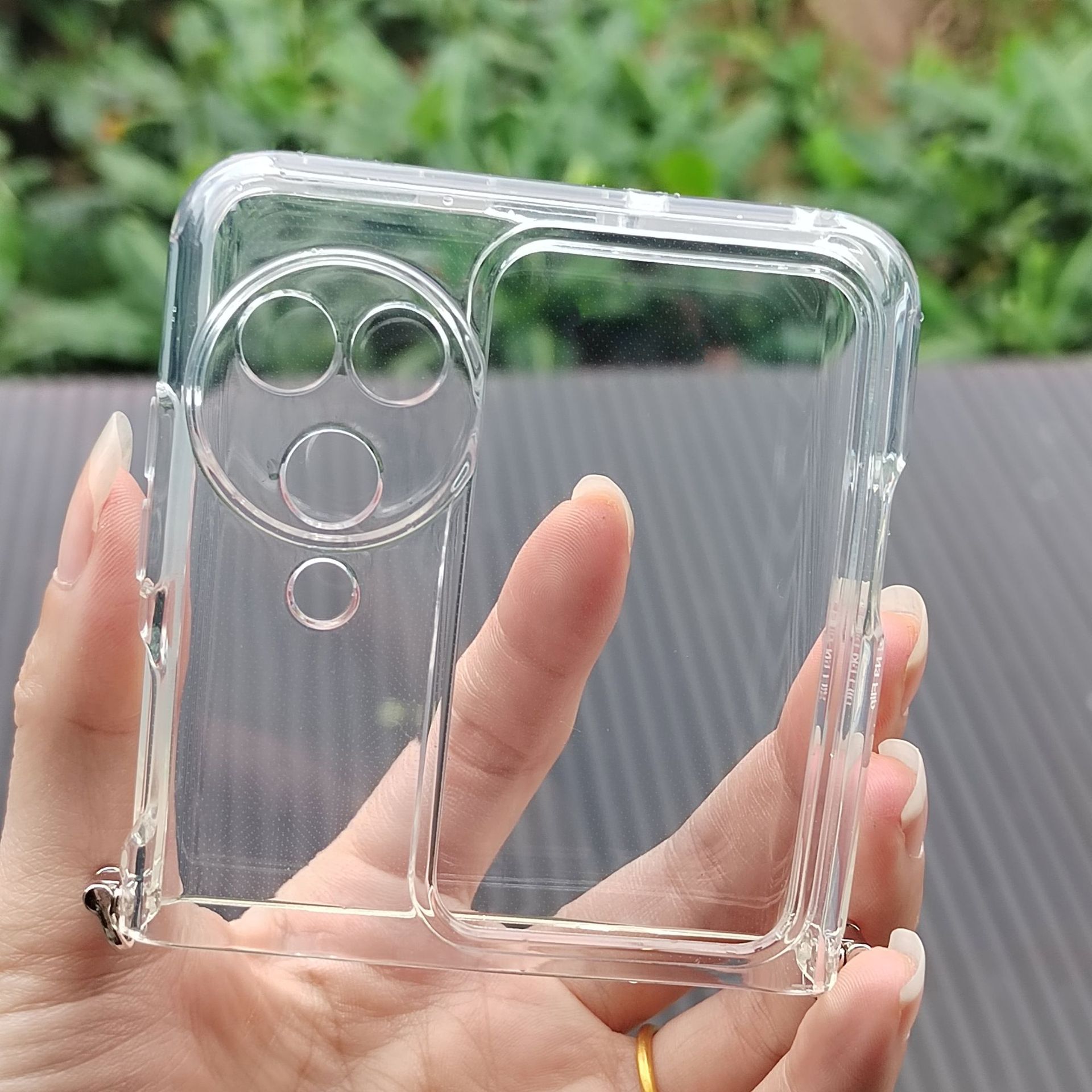 Suitable for Oppofind N3 Flip Foldableing Screen Transparent Tpu + Hardware Link Hinge Buckle Mobile Phone Protective Case