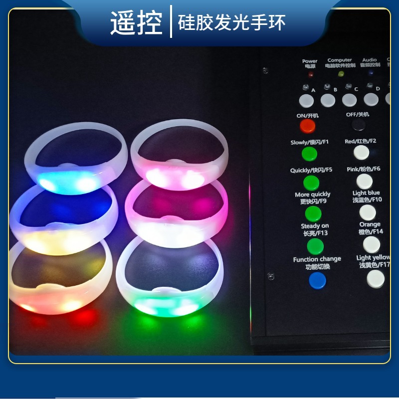 15 colors DMX remote control bracelet concert music festival cheer supplies LED luminous bracelet silicone luminous bracelet