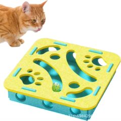毛毡掏掏乐解闷迷宫猫玩具自嗨神器磨爪逗猫盒铃铛球猫款拼图玩具