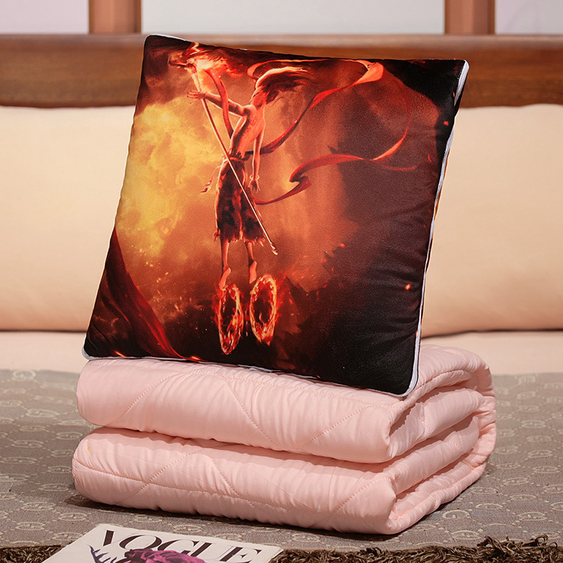 Nezha almohada de abrazo de doble propósito, almohada de siesta plegable de oficina gruesa, almohada de cojín de coche 2 en 1 regalo