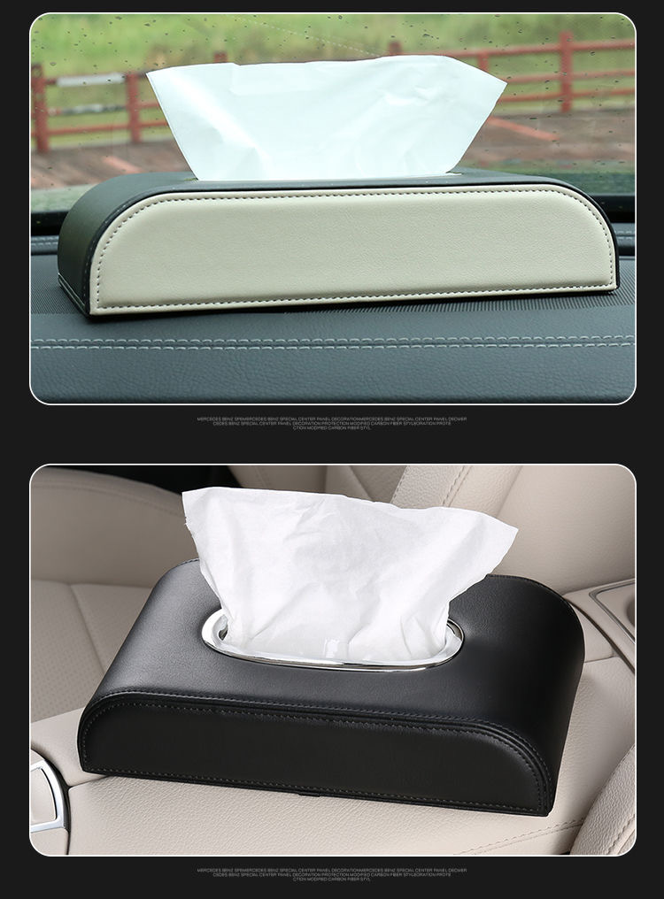 Hot Selling Car Supplies Car Tissue Box Seat Type Center Console Multi-Functional Tissue Box Car Interior Car Ornaments