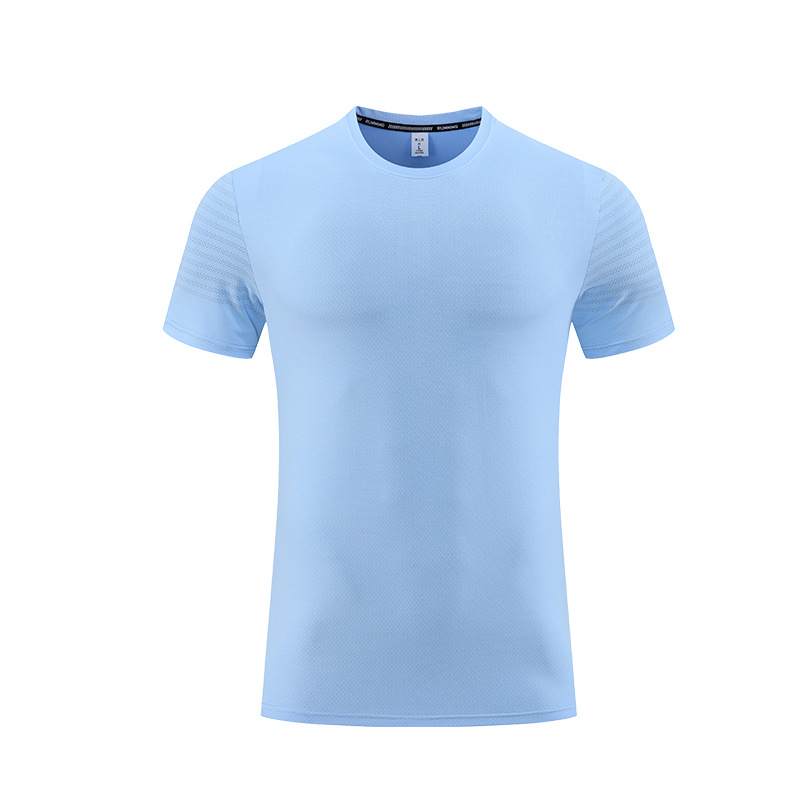 Nueva Camiseta de manga corta de secado rápido para hombre de seda de hielo de verano para correr entrenamiento de fitness ropa de pelota casual ropa deportiva de secado rápido para hombre