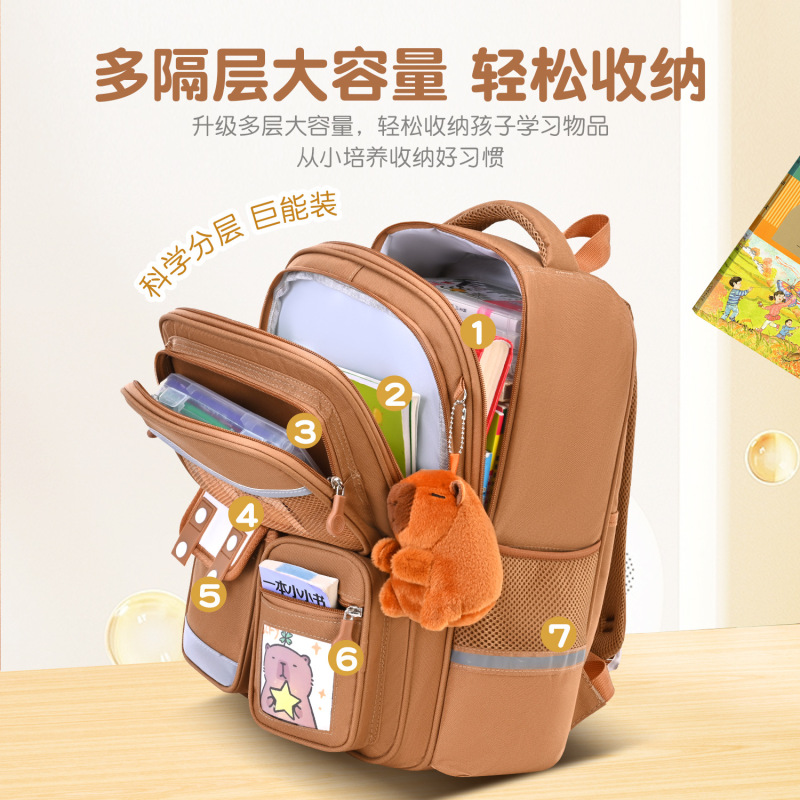 外贸卡皮巴拉小学生书包太空人拉杆书包二到六年级书包儿童背包|undefined