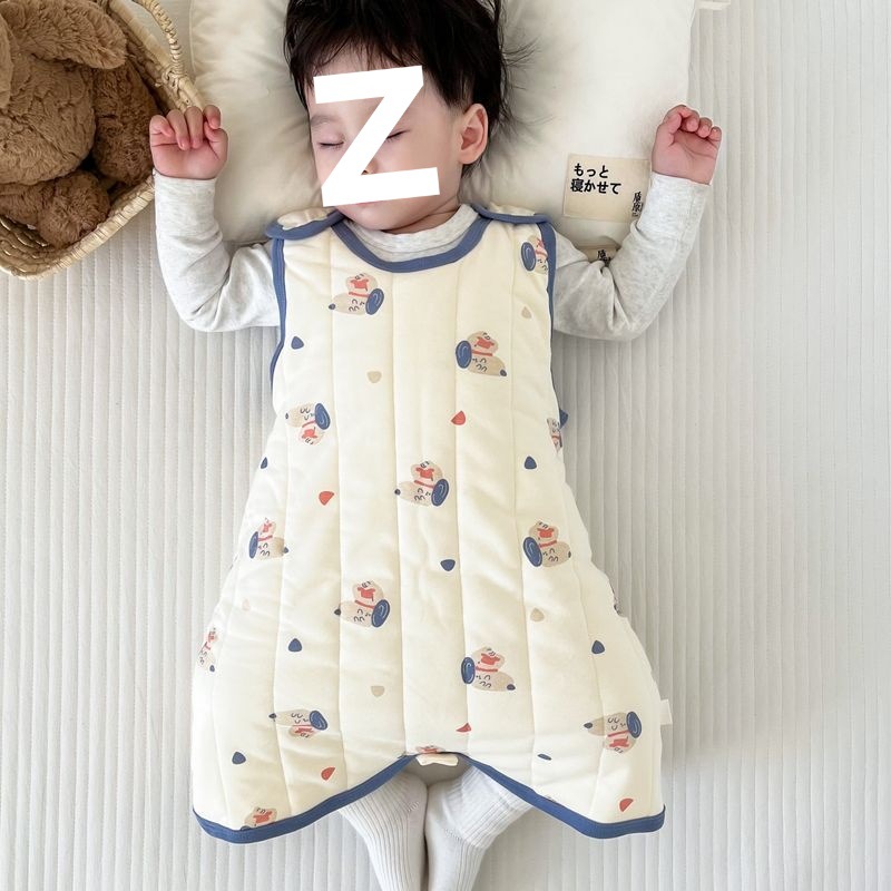 新款冬季无袖睡袋宝宝防踢被背心加厚夹棉连体衣儿童马甲护肚保暖