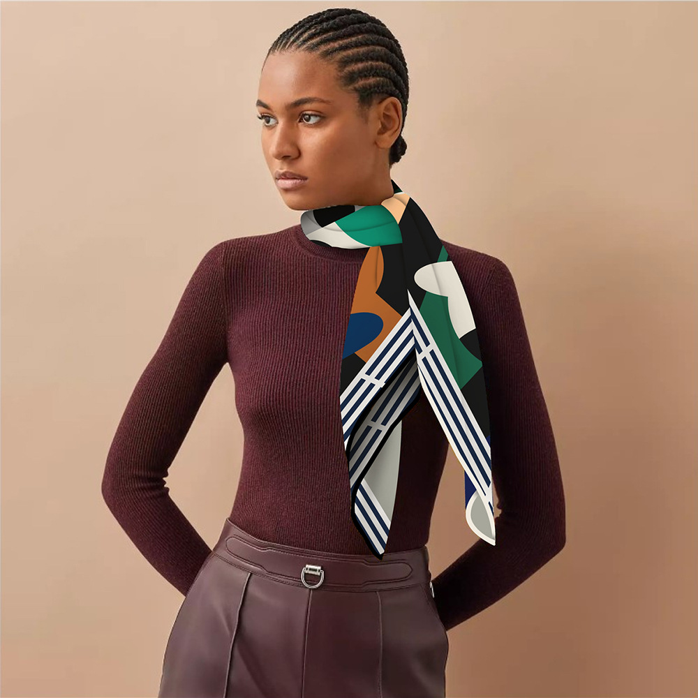 108g Weight Silk Scarf Classification Daily Occasion Human Pattern All Seasons Season Women's Gender Printing Design Casual Style Women's Casual Human Twill Printing Silk Scarf 18