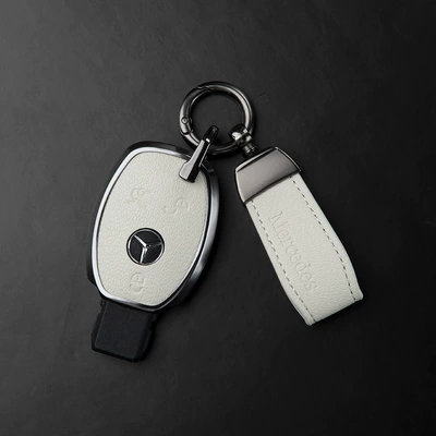 Mercedes Key Covers: C-Class, S-Class, E-Class, Car key bag - mercedes-benz-c-class-3-button-key-fob-original-emblem-pendant-ivory-white