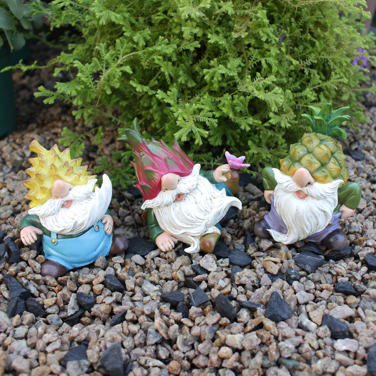 Creative Gift Fruit and vegetable dwarf shape decoration resin crafts courtyard micro landscape decoration outdoor garden decoration