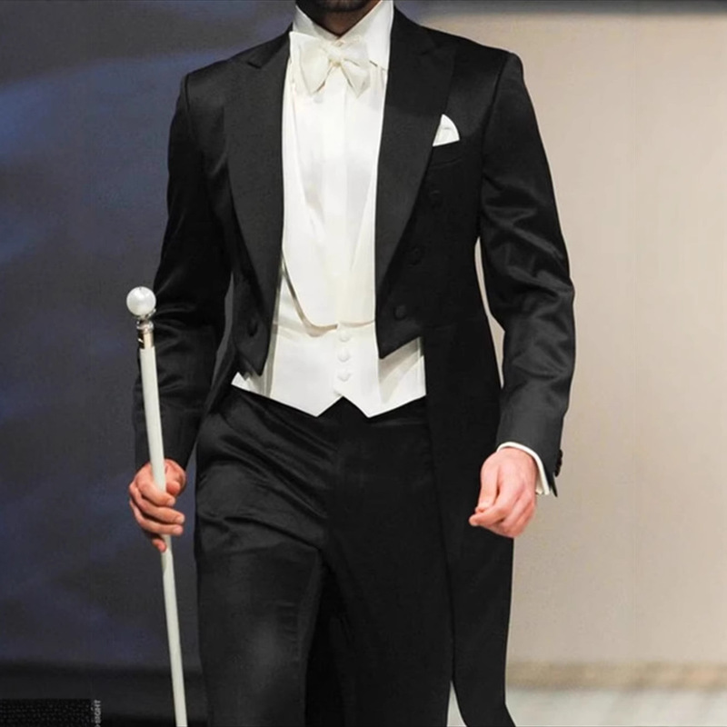 Cross-Border Men's Suit 3-Piece Wedding Tuxedo Suit Evening Wedding Dress Men's Tuxedo