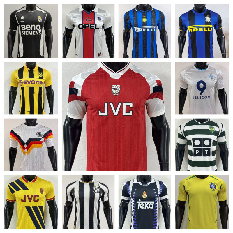 卸売り復古シリーズ巴塞国米リスボンパリマン城チェルシーイングランドのユニホーム半袖サッカー服|undefined